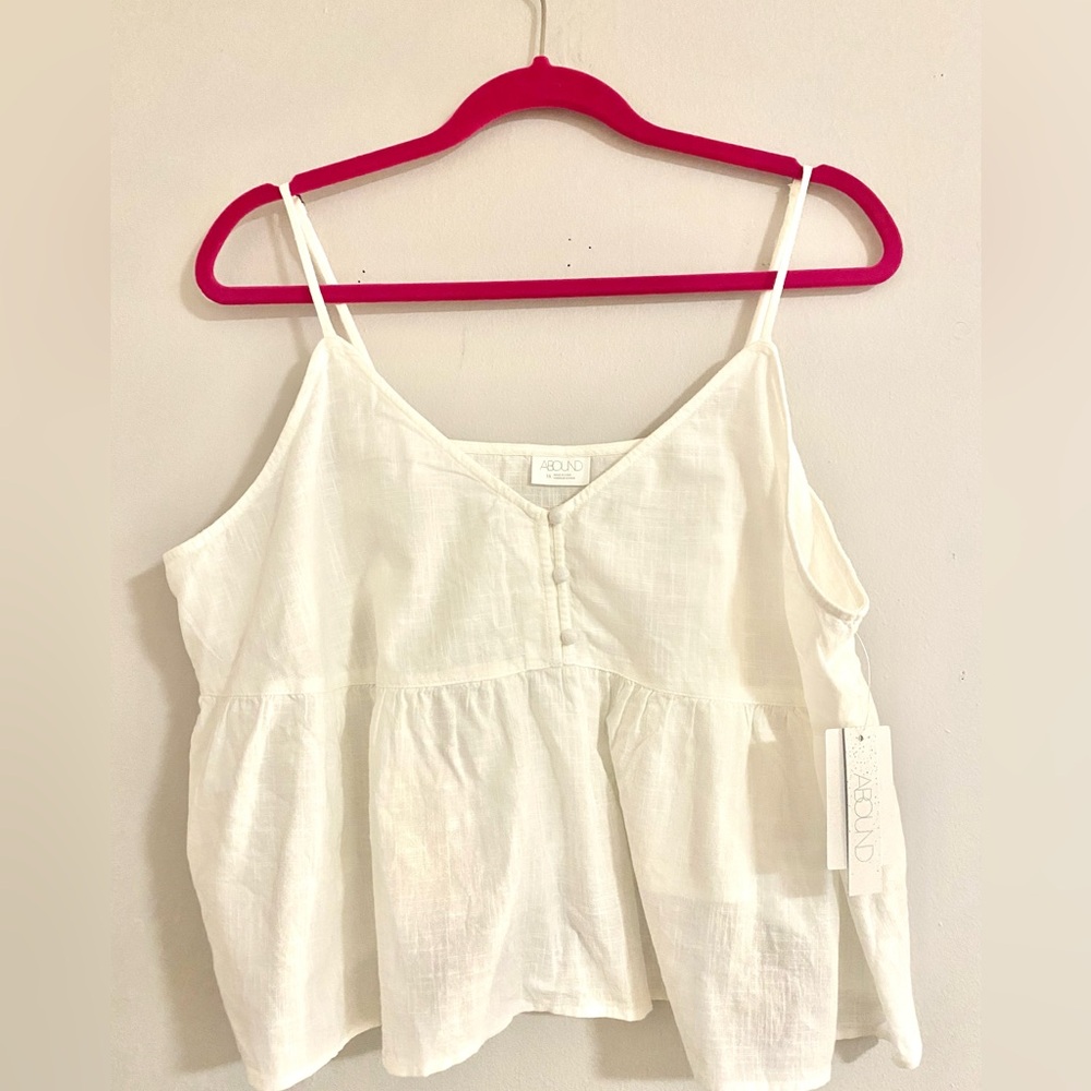 New White Camisole Tank Top Plus Size
